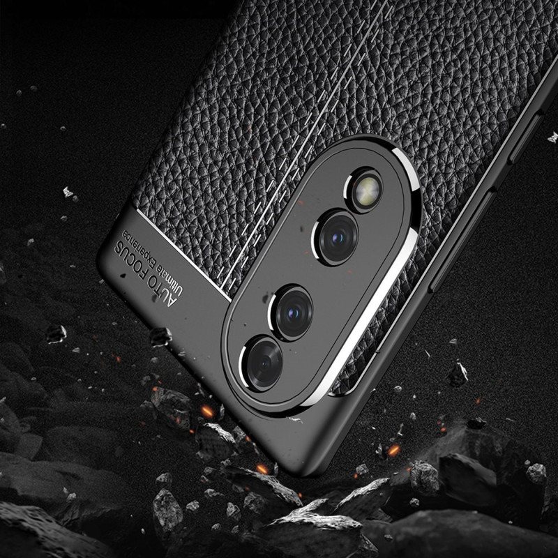 Deksel Til Honor 70 Dobbel Linje Litchi Leather Effect