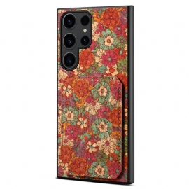 Deksel Til Samsung Galaxy S24 Ultra 5g Med Blomsterkortholder