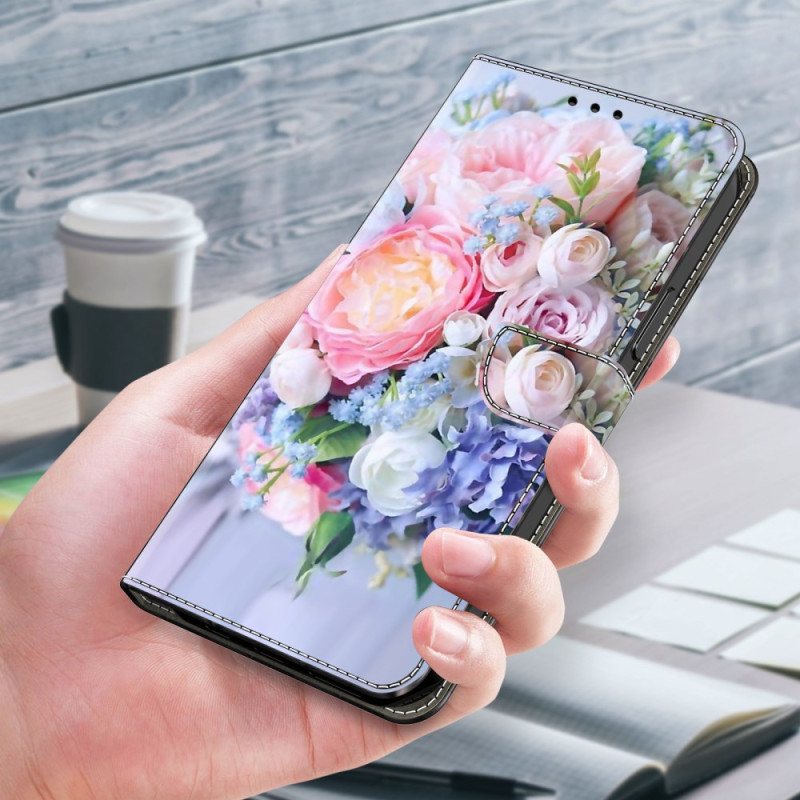 Folio Deksel Samsung Galaxy S24 Ultra 5g Fargerike Blomster Beskyttelse Deksel