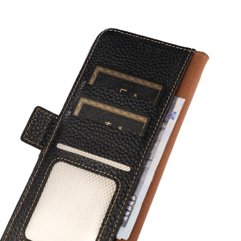 Folio Deksel Samsung Galaxy S24 Ultra 5g Khazneh Litchi Leather Beskyttelse Deksel