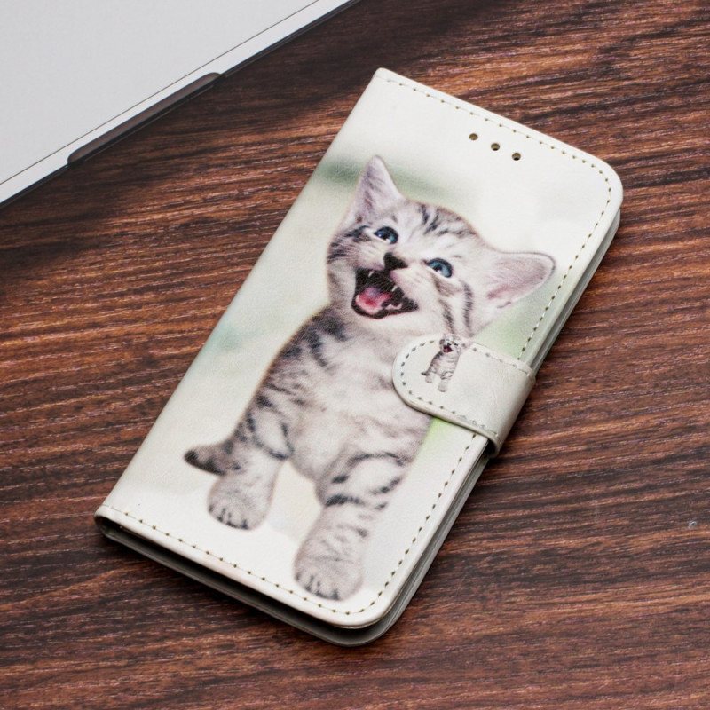 Folio Deksel Samsung Galaxy S24 Ultra 5g Thong Cat Beskyttelse Deksel