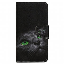 Lærdeksel Folio Deksel Samsung Galaxy S24 Ultra 5g Strappy Cat Eyes