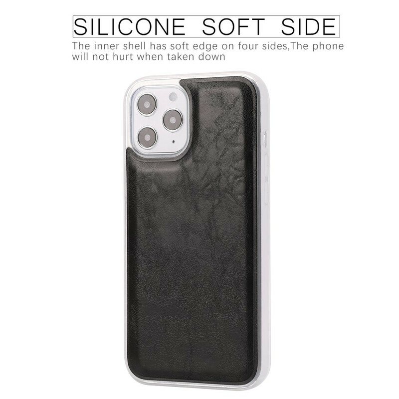 Deksel Folio Deksel Til iPhone 12 Pro Max Avtakbar Distressed Skinnstil