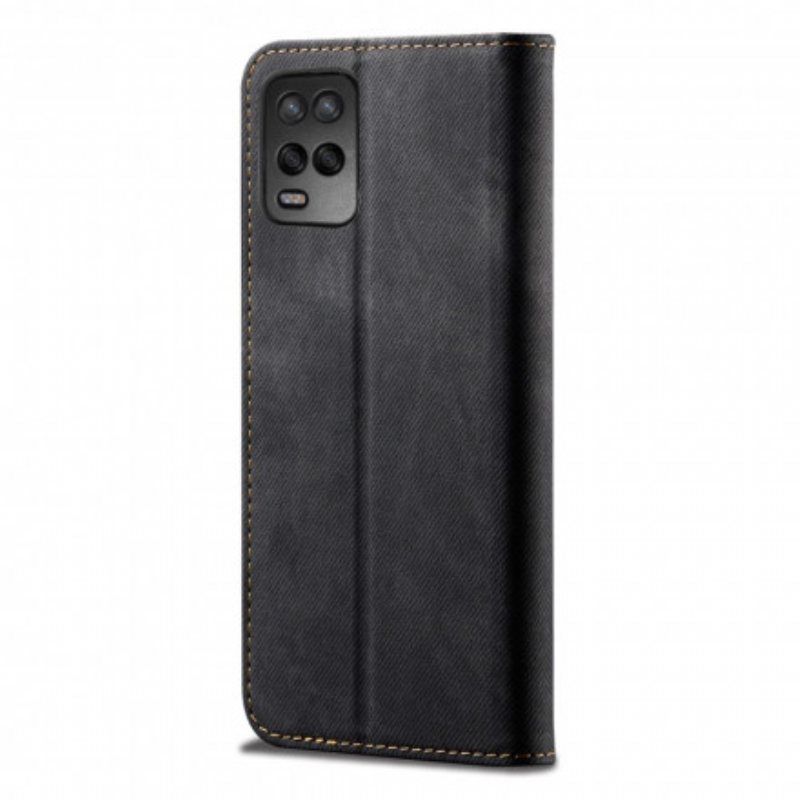 Beskyttelse Deksel Til Oppo A54 5G / A74 5G Folio Deksel Denim Stoff