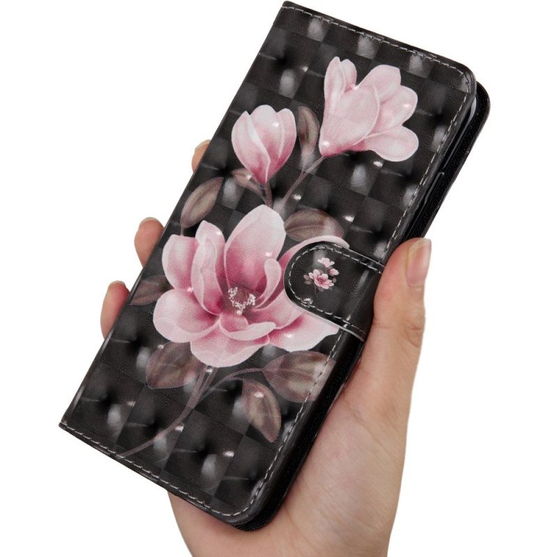 Folio Deksel Til Oppo A54 5G / A74 5G Blomster Med Snor