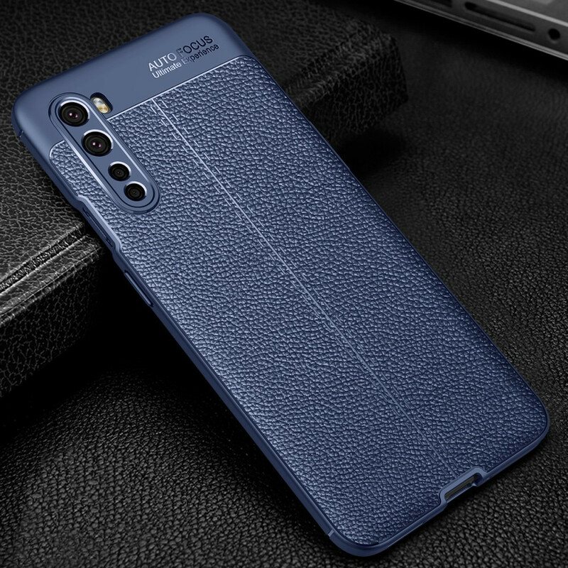 Deksel Til OnePlus Nord Dobbel Linje Litchi Leather Effect