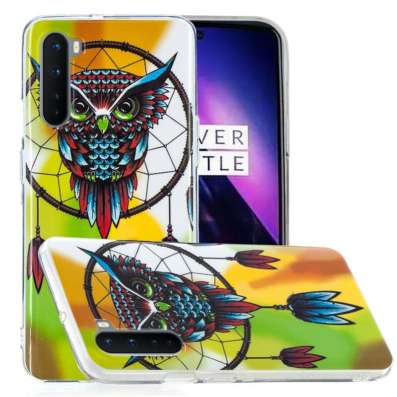 Deksel Til OnePlus Nord Fluorescerende Owl Dream Catcher