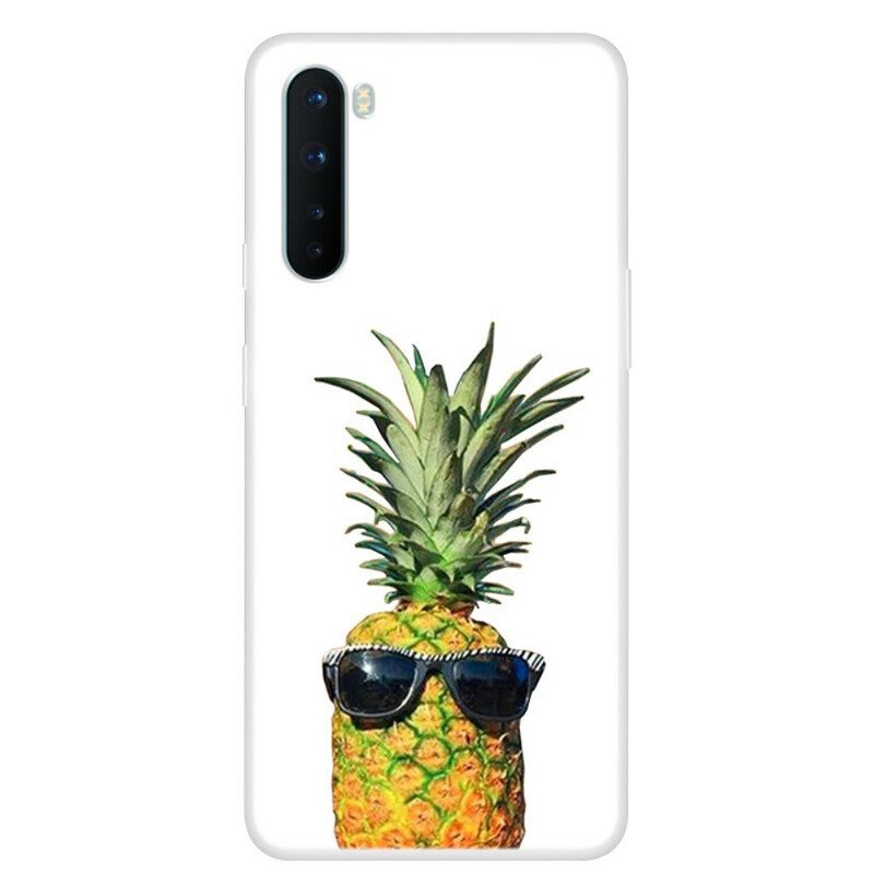 Deksel Til OnePlus Nord Gjennomsiktig Ananas Med Briller