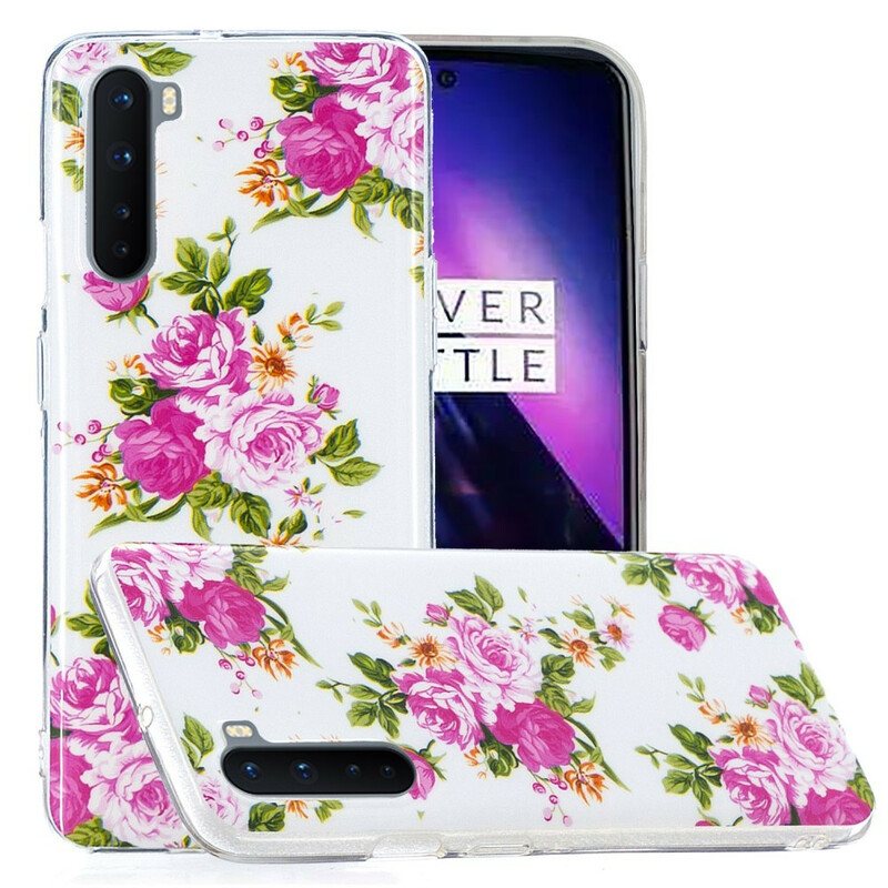 Mobildeksel Til OnePlus Nord Fluorescerende Liberty-blomster