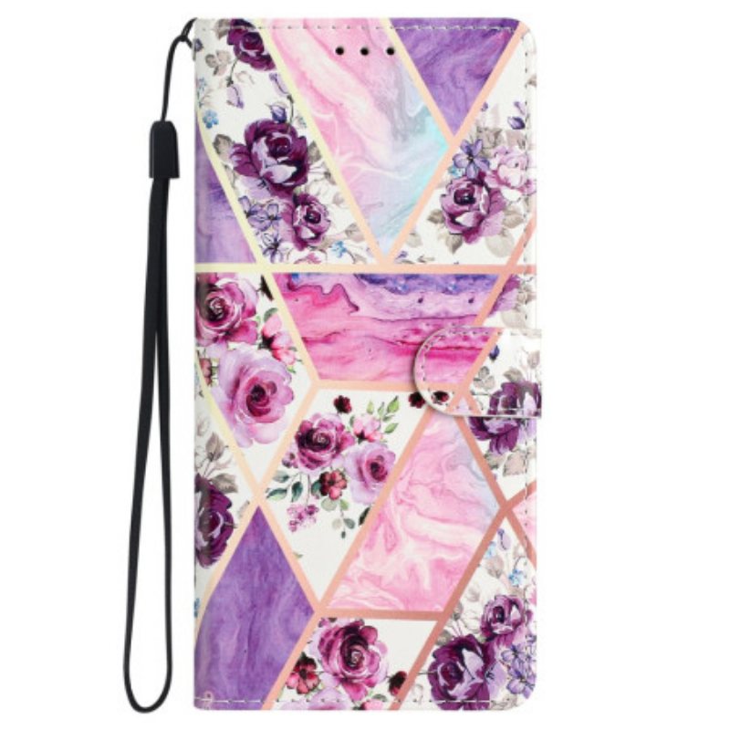 Folio Deksel Samsung Galaxy S24 Plus 5g Lilla Blomster