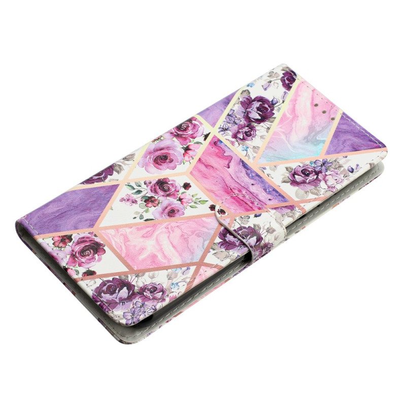 Folio Deksel Samsung Galaxy S24 Plus 5g Lilla Blomster