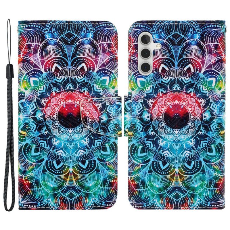 Folio Deksel Samsung Galaxy S24 Plus 5g Mandala Med Stropp