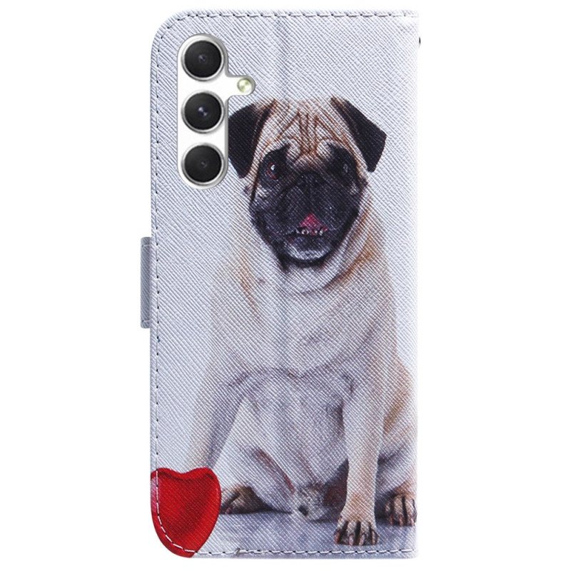 Folio Deksel Samsung Galaxy S24 Plus 5g Mops Hund Beskyttelse Deksel