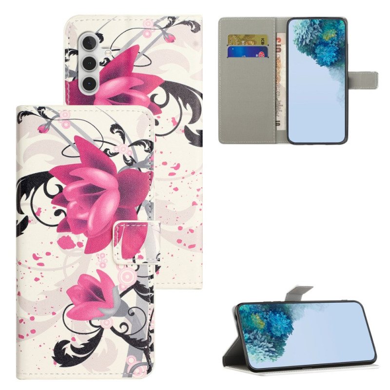 Folio Deksel Samsung Galaxy S24 Plus 5g Tropiske Blomster