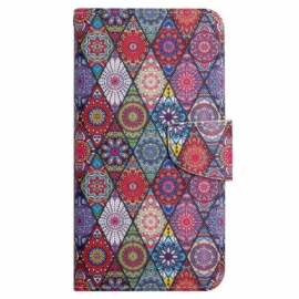 Folio Deksel Til Samsung Galaxy S24 Plus 5g Lanyard Kaleidoscope