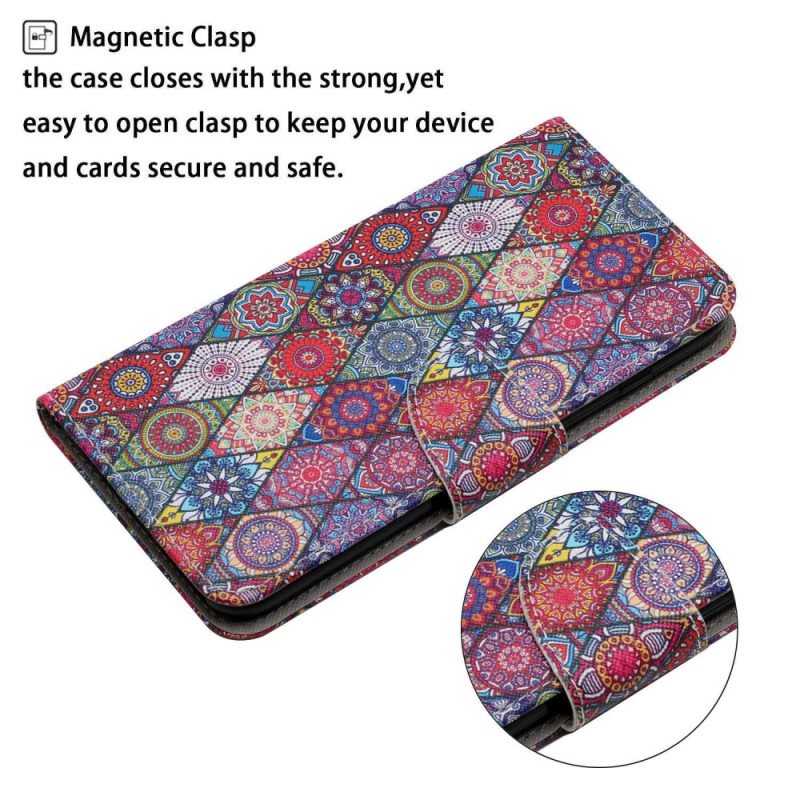 Folio Deksel Til Samsung Galaxy S24 Plus 5g Lanyard Kaleidoscope