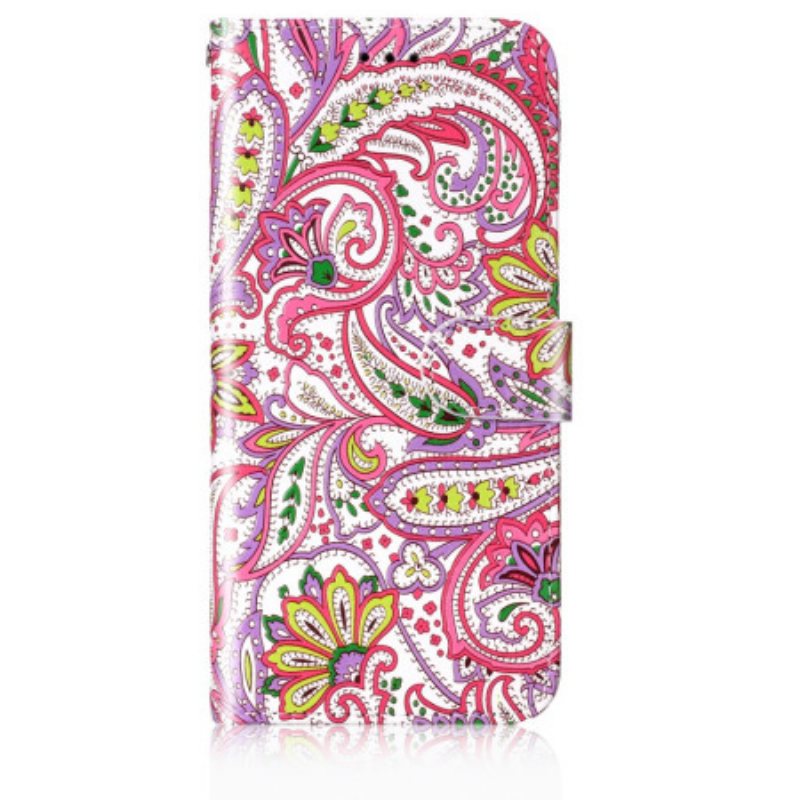 Lærdeksel Folio Deksel Samsung Galaxy S24 Plus 5g Blomsterremdesign