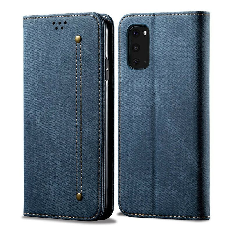 Beskyttelse Deksel Til Samsung Galaxy S20 Folio Deksel Denim Stoff