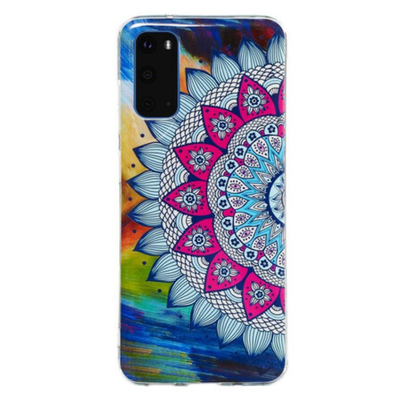 Deksel Til Samsung Galaxy S20 Fluorescerende Fargerik Mandala