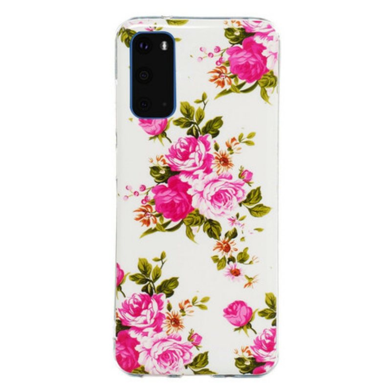 Deksel Til Samsung Galaxy S20 Fluorescerende Liberty-blomster