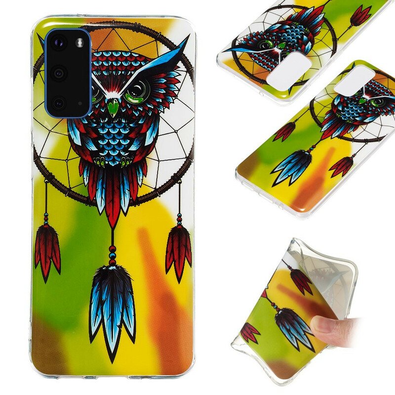 Deksel Til Samsung Galaxy S20 Fluorescerende Owl Dream Catcher