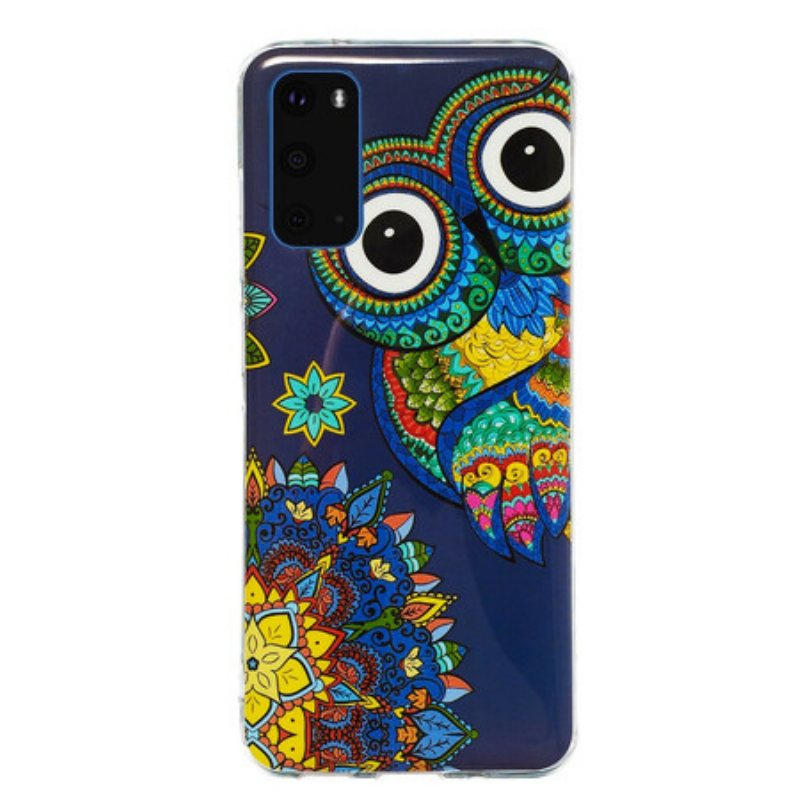 Deksel Til Samsung Galaxy S20 Fluorescerende Ugle Mandala