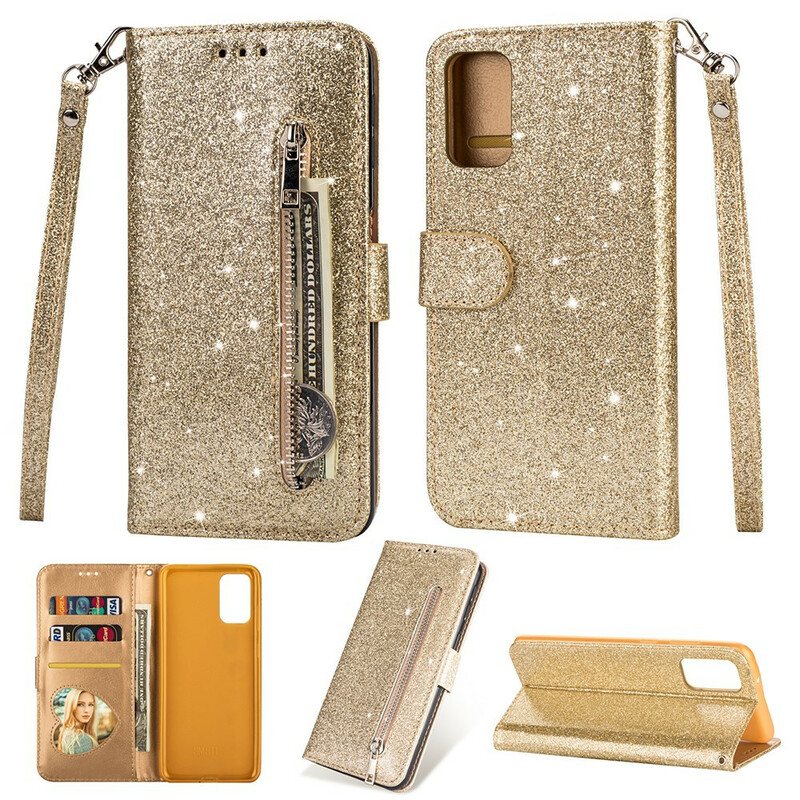 Folio Deksel Til Samsung Galaxy S20 Glitter Myntpung