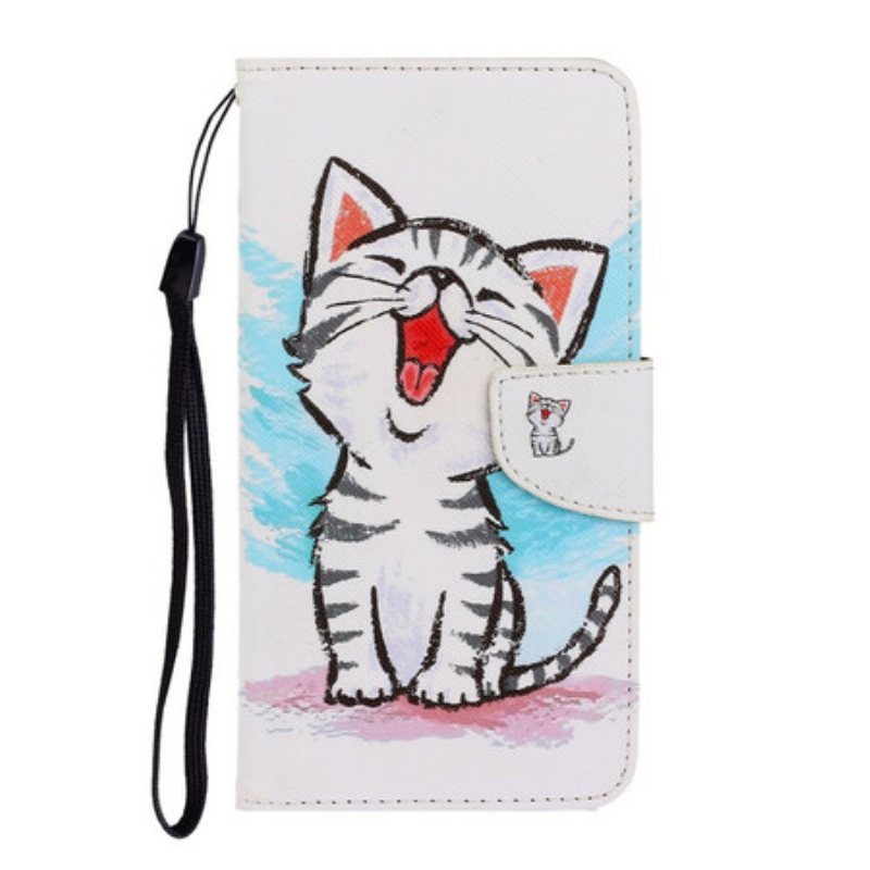 Folio Deksel Til Samsung Galaxy S20 Med Kjede Strappy Color Kitten