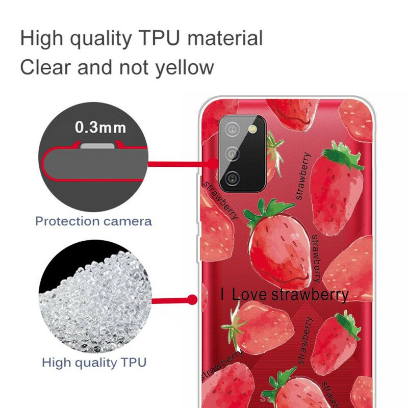 Deksel Til Samsung Galaxy A02s Strawberries / Jeg Elsker Jordbær