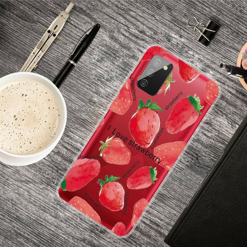 Deksel Til Samsung Galaxy A02s Strawberries / Jeg Elsker Jordbær