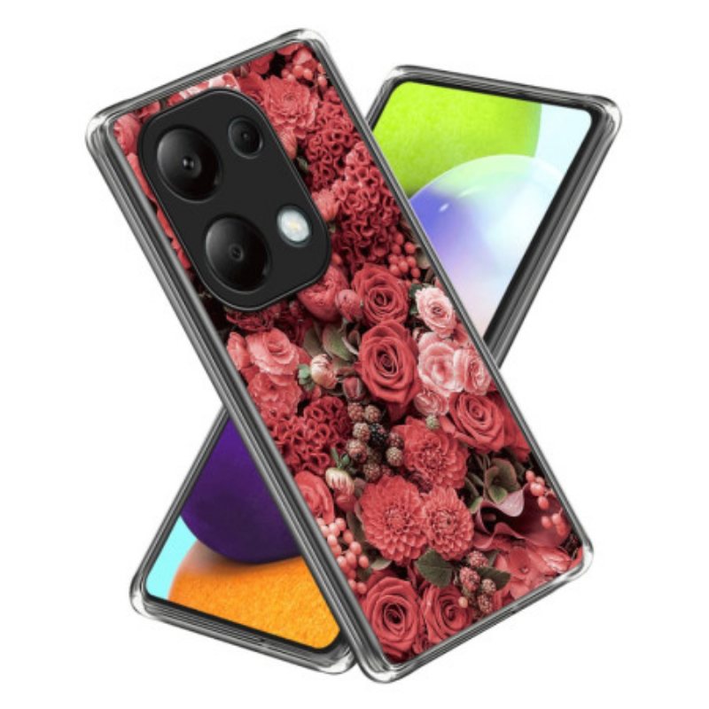 Deksel Til Xiaomi Redmi Note 13 Pro 4g Røde Og Rosa Blomster