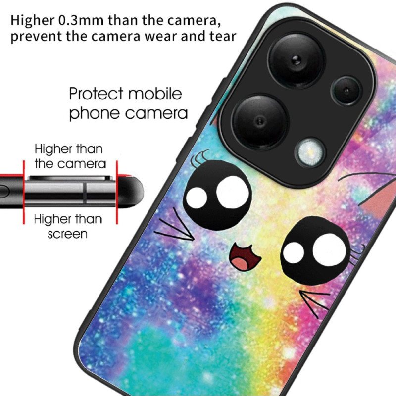 Deksel Xiaomi Redmi Note 13 Pro 4g Herdet Glass Rainbow Cat Beskyttelse Deksel