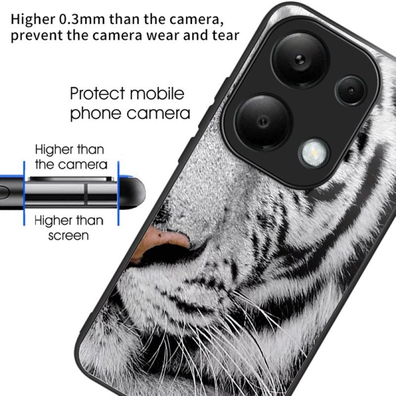 Deksel Xiaomi Redmi Note 13 Pro 4g Mobildeksel Tigerhode Herdet Glass