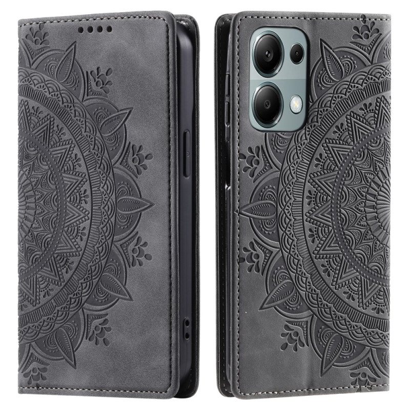 Folio Deksel Xiaomi Redmi Note 13 Pro 4g Mandala Semsket Skinneffekt Beskyttelse Deksel