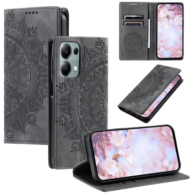 Folio Deksel Xiaomi Redmi Note 13 Pro 4g Mandala Semsket Skinneffekt Beskyttelse Deksel