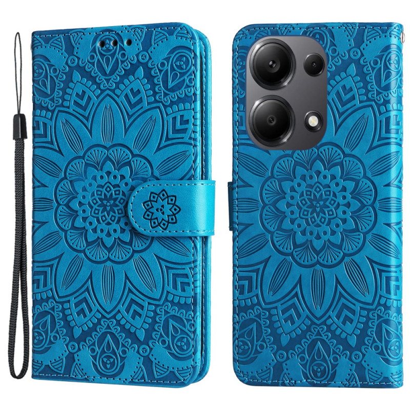 Lærdeksel Folio Deksel Xiaomi Redmi Note 13 Pro 4g Mandala Med Stropp