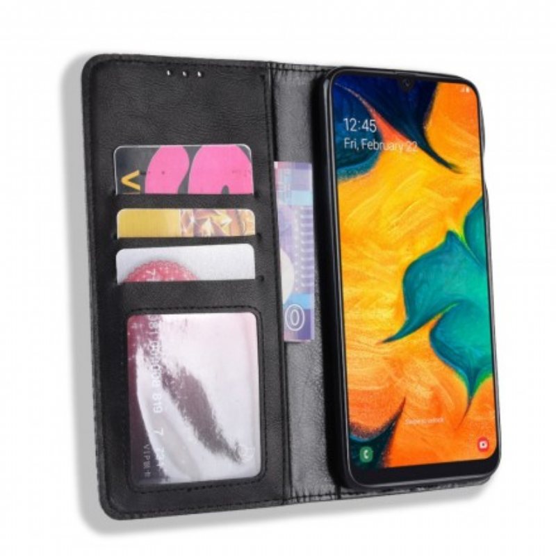 Beskyttelse Deksel Til Samsung Galaxy A40 Folio Deksel Stilisert Vintage Skinneffekt