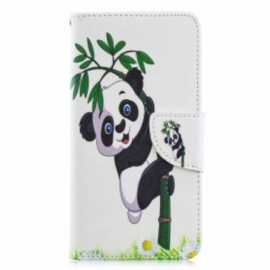 Folio Deksel Til Samsung Galaxy A40 Panda På Bambus