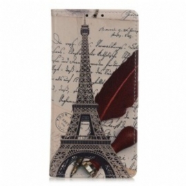 Folio Deksel Til Samsung Galaxy A40 Poetens Eiffeltårn