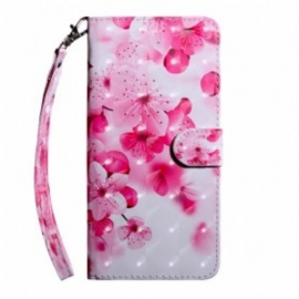 Folio Deksel Til Samsung Galaxy A40 Rosa Blomster
