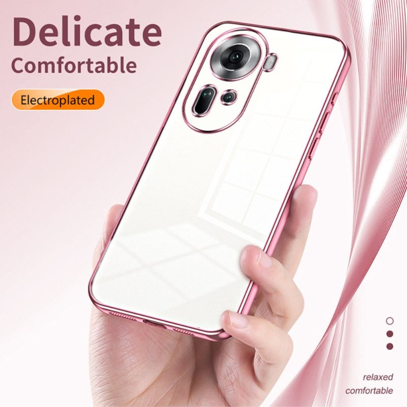 Deksel Oppo Reno 11 5g Transparente Metalliske Kanter