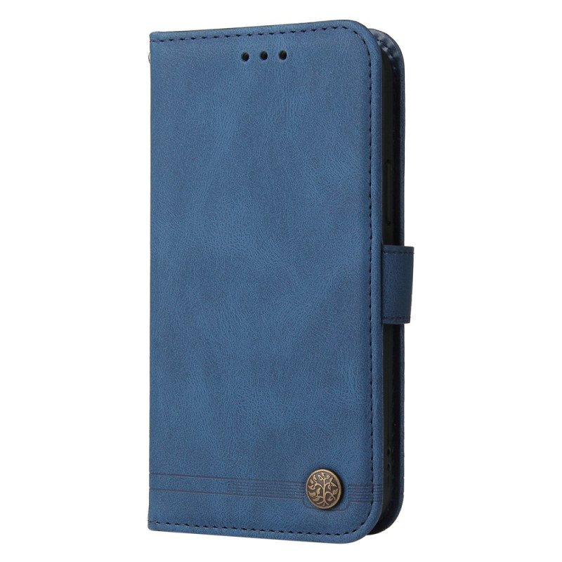 Folio Deksel Oppo Reno 11 5g Rivet Suede Effekt Beskyttelse Deksel