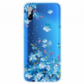 Deksel Til Xiaomi Redmi 9A Bukett Med Blå Blomster