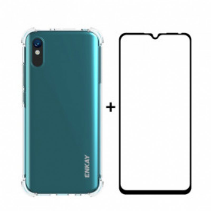 Deksel Til Xiaomi Redmi 9A Combo Og Herdet Glassskjerm Enkay