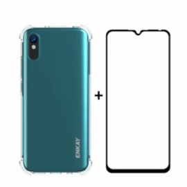 Deksel Til Xiaomi Redmi 9A Combo Og Herdet Glassskjerm Enkay