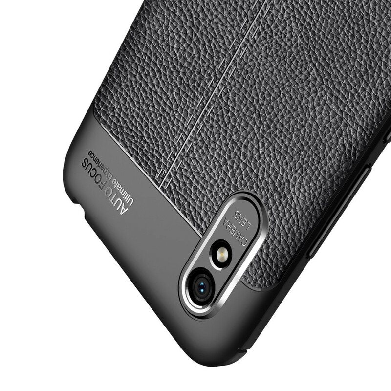 Deksel Til Xiaomi Redmi 9A Dobbel Linje Litchi Leather Effect