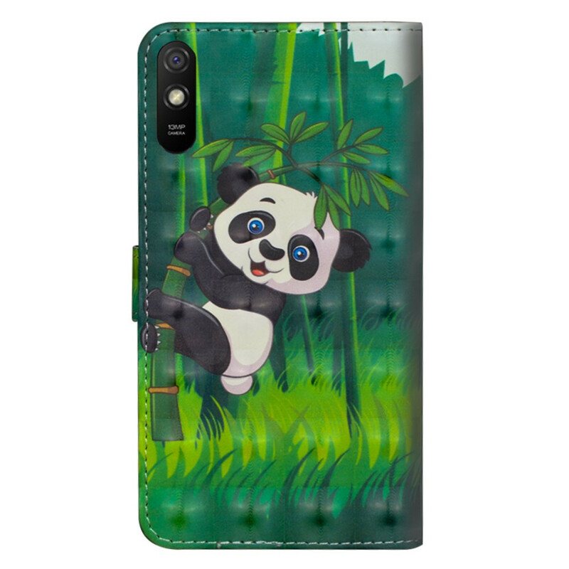 Folio Deksel Til Xiaomi Redmi 9A Panda Og Bambus