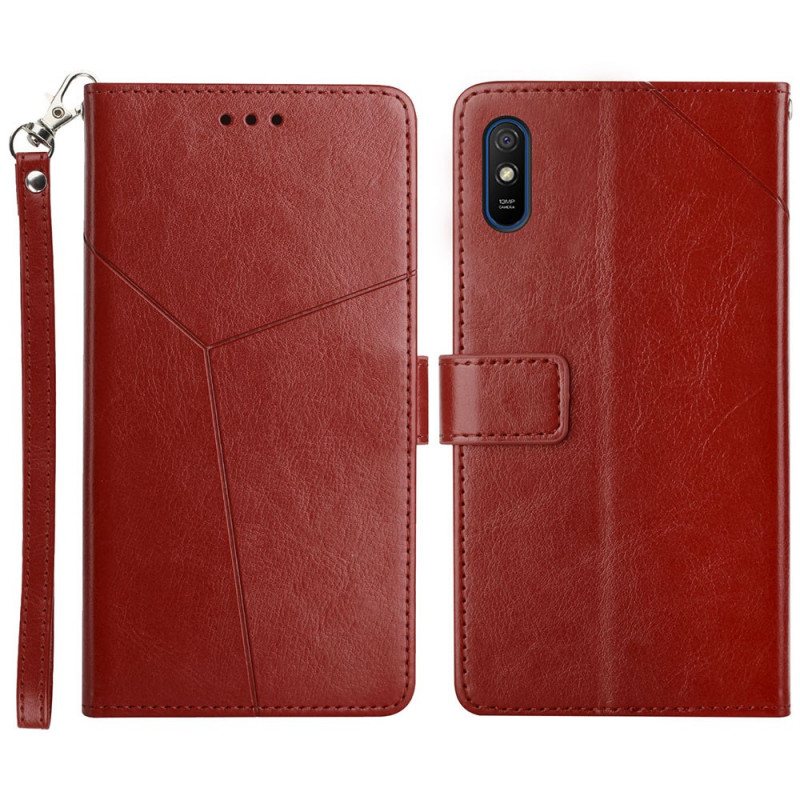 Folio Deksel Til Xiaomi Redmi 9A Stil Leather Geo Y Design