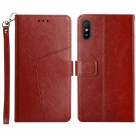 Folio Deksel Til Xiaomi Redmi 9A Stil Leather Geo Y Design