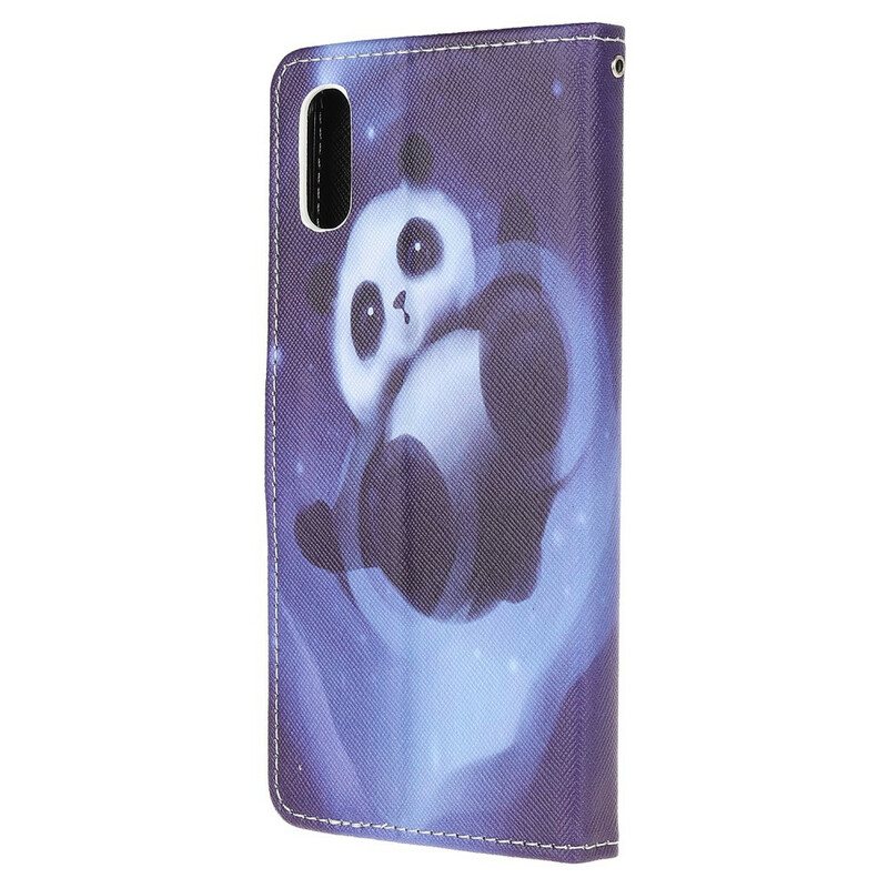 Lærdeksel Til Xiaomi Redmi 9A Med Kjede Panda Space Med Snor